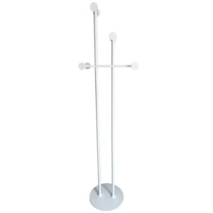 Modern Metal Freestanding Coat Rack with 8 Hooks and Hat Stand for Hotel Bedroom Laundry or Kitchen Clothes Organization