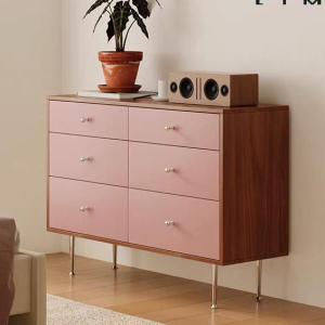 Personalized Modern Eco Friendly Wooden Living Room & Hotel Use Storage Cabinet Sideboard with Large Capacity Drawers Shelves